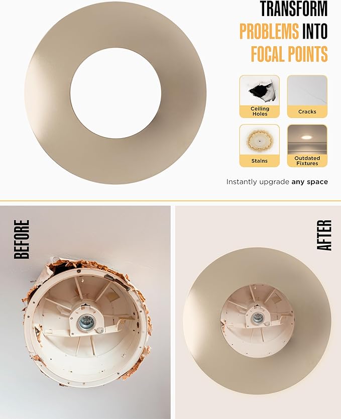 The Can Converter Ceiling Medallion for Recessed Can Light – Home Improvement Decorative Steel Flat Goof Ring & Cover Plate for 5" & 6" Cans, Small Ceiling Medallion for Chandeliers, Polished Nickel