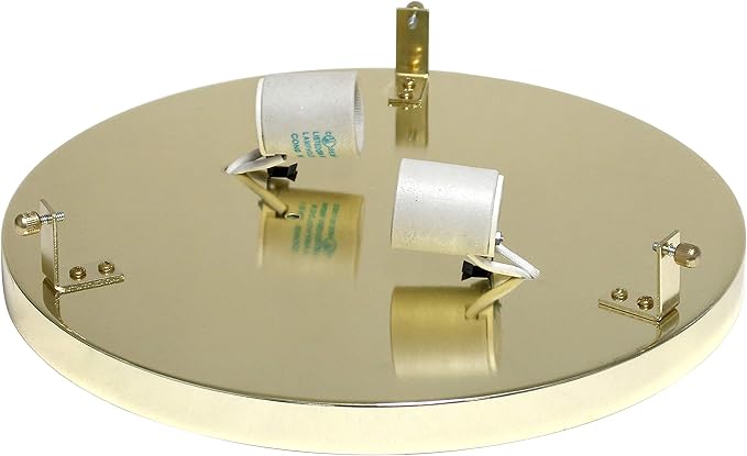 Elegant Designs FM1003-GLD Elipse Crystal 12 Inch Modern Metal 2 Light Round Ceiling Flush Mount Fixture, Gold