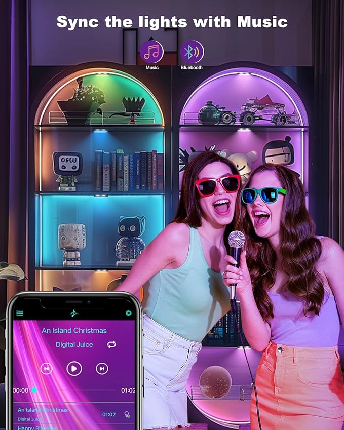 Cefrank RGB LED Puck Lights with Remote & App Control, Color Changing Under Cabinet Lighting with Music Sync, Dimmable Multi-Color Disc Lights for Backlight, Shelf, Showcase (6 Pack)