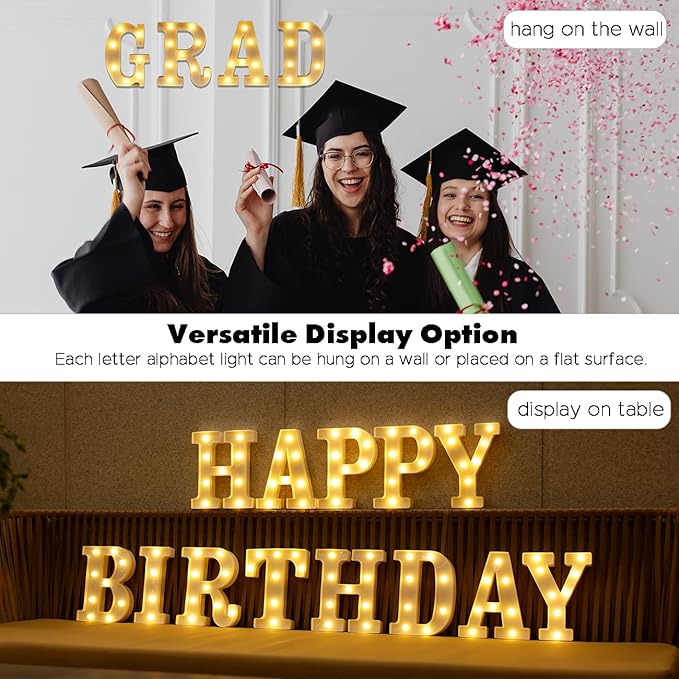 DyingSwan Small Led Marquee Letters, Light Up Letters, 8.58 Inch Led Letter Lights, Battery Powered Lighted Sign for Table, Party, Birthday, Christmas Decor (Letter G)