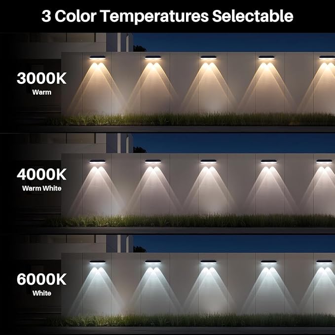 Solar Mailbox Light 3000K/4000K/6000K 3 Modes Solar Powered Dusk to Dawn Lighting for Wall, House Number, Address, Sign(1 Pack)