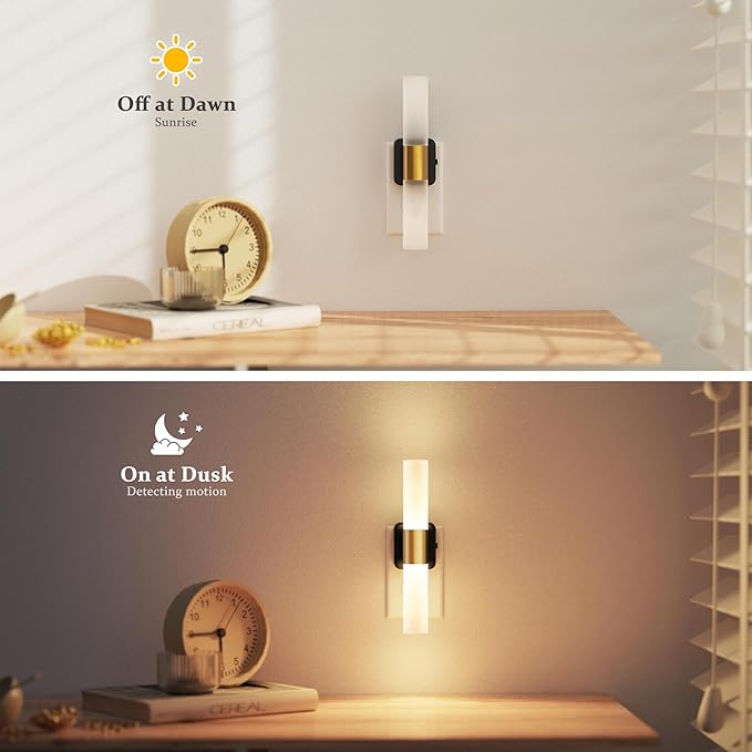 JandCase LED Night Light, Night Lights Plug into Wall, 3000K Soft White, 0-100LM Adjustable Brightness, 180° Rotating Plug in Night Light with Auto Light Sensor for Bedroom Bathroom Hallway