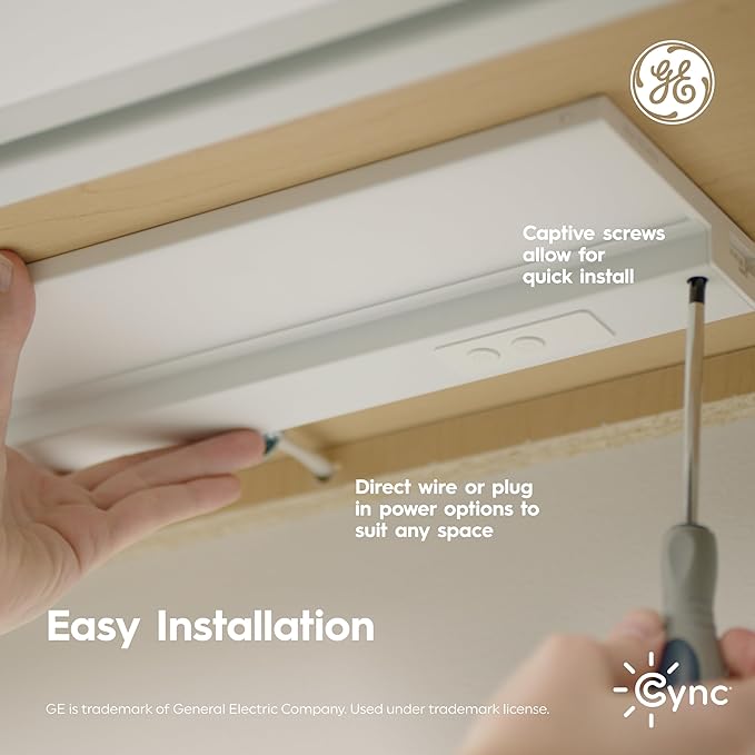 GE Cync Reveal HD+ Smart Undercabinet Light Fixture, Color Changing Undercab Light, Smart Wi-Fi Kitchen Light, Works with Alexa and Google Home, 18-in Bar, 93131251