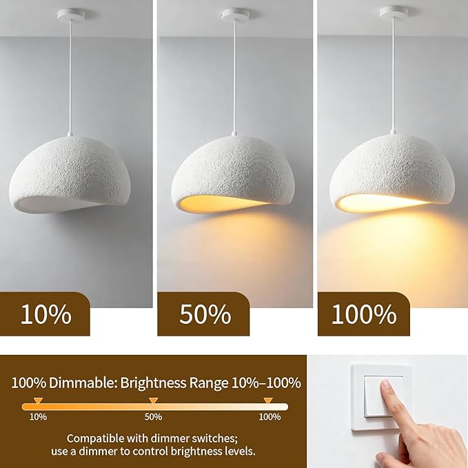 Wabi Sabi Chandelier Ceiling Pendant Light Modern Chandeliers for Dining Room Living Hallway Bedroom Restaurant (Warm Color, 15.7 Inch)