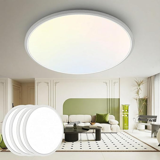 hepside 15.8INCH 4Pack Big Dimmable Flush Mount Ceiling Light Fixture White, 3CCT 3000/4500/6000K Ceiling Lamp, 36W 4200LM Super Bright Low Profile Light for Bedroom, Kitchen, Bathroom, Hallway