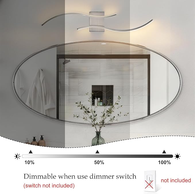 KARTOOSH 1 Pack Brushed Nickel Bathroom Vanity Lights Fixtures Over Mirror Hardwired 3CCT Dimmable Modern Wall Lights for Mirror Kitchen Living Room Cabinet Porch Hallway, 31.5 Inch
