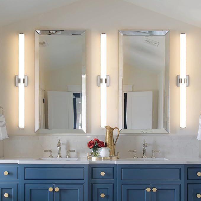 AIJIASI Bathroom Vanity Light Fixtures - 39 Inch Brushed Nickel Bathroom Lights Over Mirror, 36W 3000K Dimmable LED Vanity Light Bar Modern Wall Sconce Light for Mirror Living Room Gallery Hallway