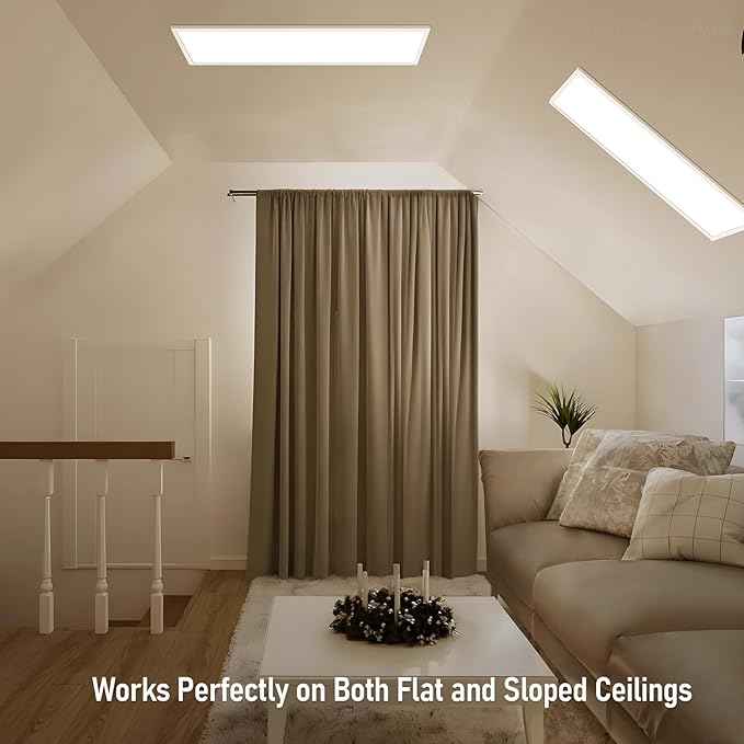 LEONLITE 120-277V 1x4 LED Flat Panel Light Surface Mount, 50W/40W/30W, 5500LM, 4 Ft. Ceiling Lighting, 0-10V Dimmable Flush Mount Panel Ceiling Light, 3500K/4000K/5000K, Built-in Driver, UL, White