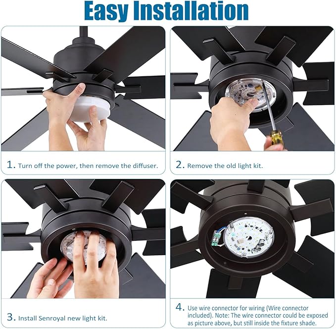 4 Inch Ceiling Fan LED Light Replacement 18W 2100LM, 3CCT 3000K 4000K 5000K Ceiling Fan Light Kit, Round LED Retrofit Kit for Ceiling Light, 120V, CRI90, Dimmable