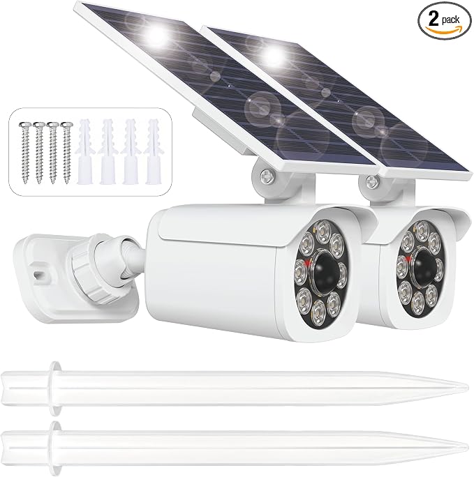 2 Pack Solar Motion Lights Outdoor, Solar Spotlights with Motion Sensor, IP67 Waterproof Solar Power Security Lights, 360° Rotatable for Garden, Yard, Pathway, Fence, Driveway, 1200LM, White