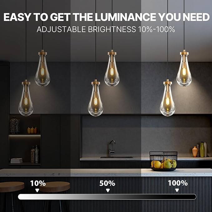 Raindrop Pendant Lights Kitchen Island: 2 Head Copper Brown Teardrop Hanging Light - Durable Crystal Pendants Light over Dining Table - Raindrop Lighting Fixture for Bedroom Hallway Bulbs Included