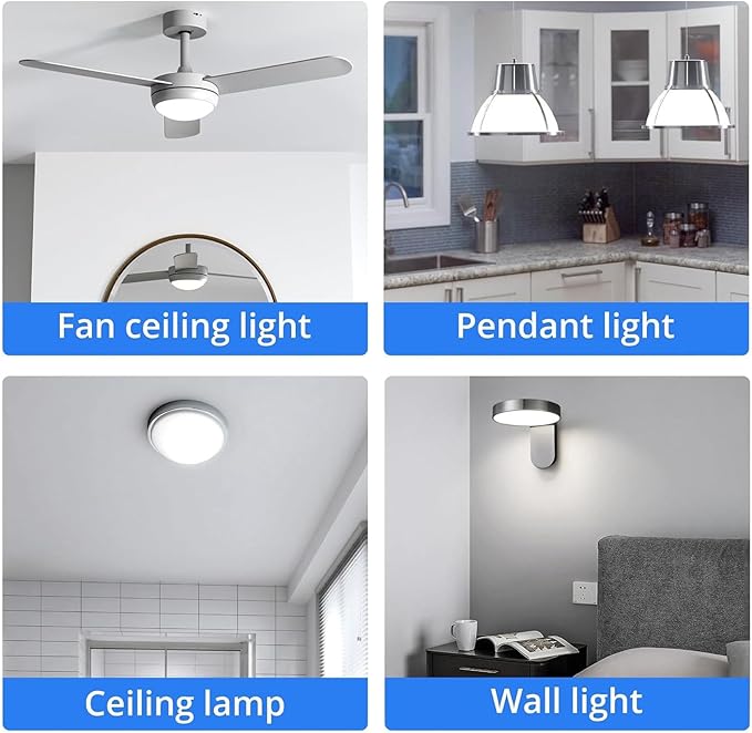 Yoidesu 3.93” Ceiling Fan LED Light Replacement, 18W 2000LM 3 Color Dimmable Magnetic LED Retrofit Kit for Ceiling Fan Pendant Light