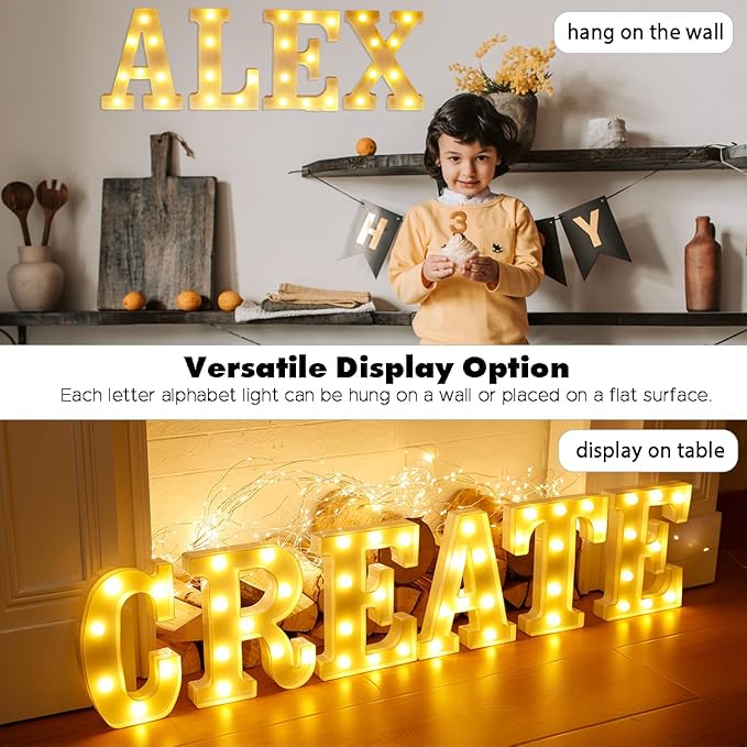 DyingSwan Small Led Marquee Letters, Light Up Letters, 8.58 Inch Led Letter Lights, Battery Powered Lighted Sign for Table, Party, Birthday, Christmas Decor (Letter X)