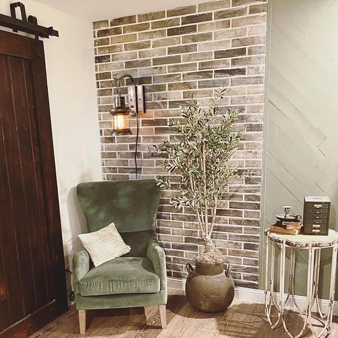 Rustic Wall Light, 2-in-1 Oil Rubbed Bronze Vintage Wall Light Fixtures Plug in Industrial Glass Shade Lantern Lighting Retro Lamp Metal Wall Sconce for Home Bedroom Dining Room Cafe(2 Pack)