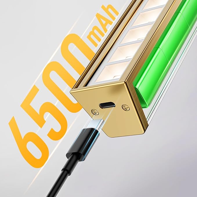 Afyuol Picture Lights for Wall, Brass Battery Operated Picture Light 24in Art Light CCT Dimmable Recharging Battery Wall Light with Remote Control for Living Room Gallery