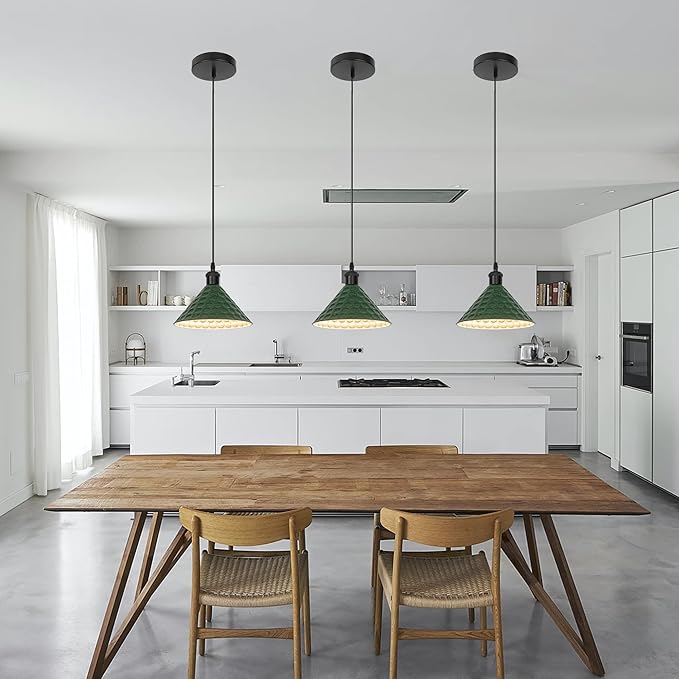 Kiven Instant Light Conversion Kit for 4/5/6inch Hole,Green Farmhouse Lighting Recessed Can Light Conversion Kit to Pendant with E26 Screw-in Adapter for Kitchen Island Living TB2776