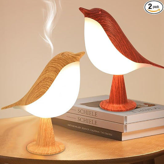 2Pack Small Cute Bird Table Lamp, Touch Bird Night Light, Cordless Bedside Lamp, Desk Lamp for Reading, 3-Way Dimmable USB Rechargeable Battery 2600mAh Nightstand Lamp for Bedroom, Home/Office Decor
