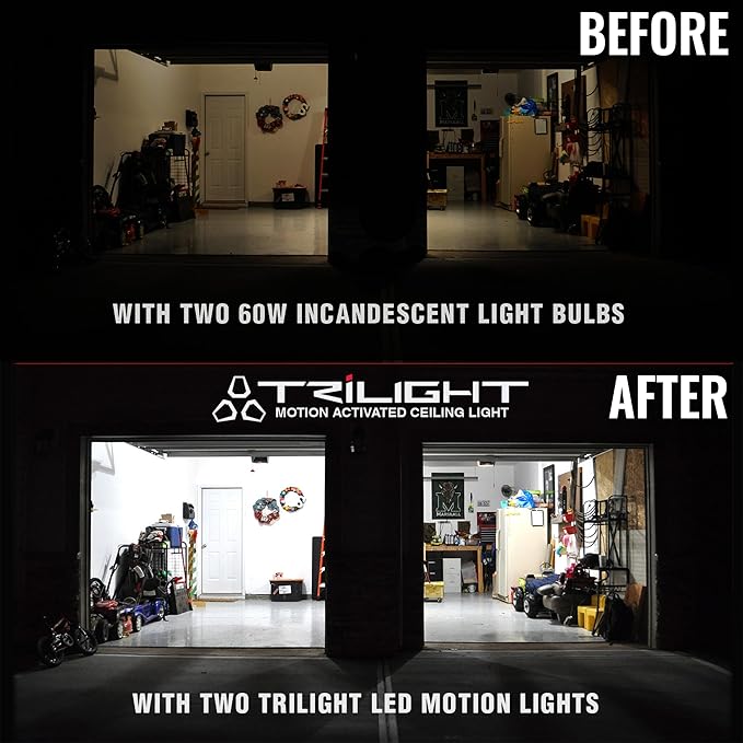 Striker Concepts 00342 TRiLIGHT 3000 Lm Screw-in Motion-Activated Ceiling Light