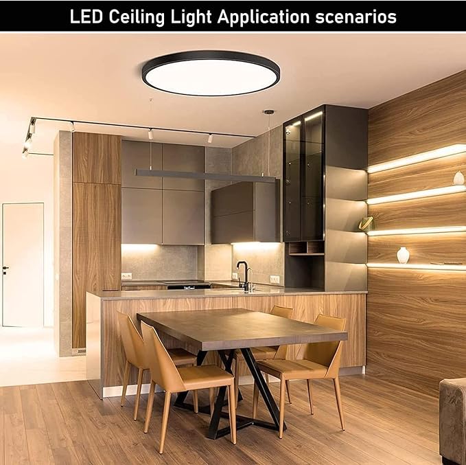8Pack 12Inch 3200LM LED Ceiling Light,28W 3 Color Changeable (3000K/4000K/6000K),120V Slim Surface Mount Ceiling Lights Fixture for Kitchen Bedroom Living Room