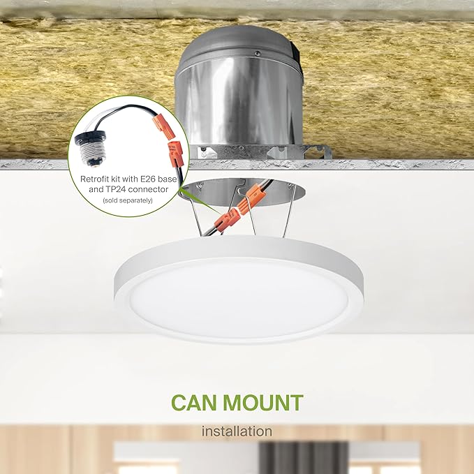 ASD LED 5" Round Flush Mount Ceiling Light Fixture, Low Profile Surface Lighting | 5CCT, Dimmable, Ultra-Thin, ETL Listed | 10W 700LM 2700-6000K 120V | Kitchen, Bedroom, Hallway Lamp | White, 6 Pack