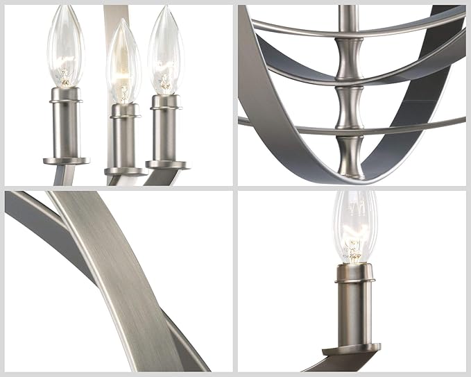 Equinox Collection Silver Six-Light Luxury Hanging Pendant Light