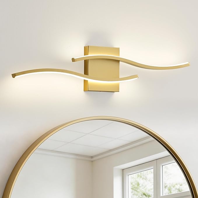 KARTOOSH 1 Pack Bathroom Vanity Lights Fixtures Over Mirror Hardwired Gold Light Fixture Wall Lights 3CCT Dimmable LED Bathroom Light Fixtures 23.6 Inch Modern Wall Sconce Picture Lights for Wall