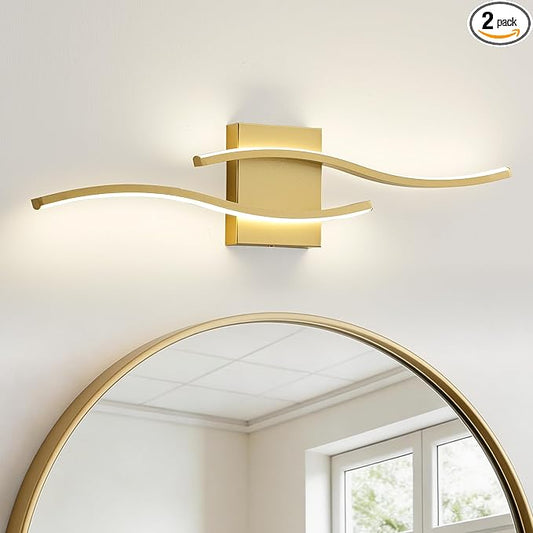 KARTOOSH 2 Pack Bathroom Vanity Lights Fixtures Over Mirror Hardwired Gold Light Fixture Wall Lights 3CCT Dimmable LED Bathroom Light Fixtures 23.6 Inch Modern Wall Sconce Picture Lights for Wall