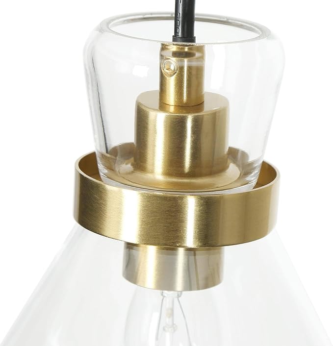 KSANA Modern Gold Pendant Lights, 3 Light Cluster Chandelier Kitchen Island Pendant Lights with Glass Shade Dining Room Chandelier for Hallway Entryway Bedroom Foyer