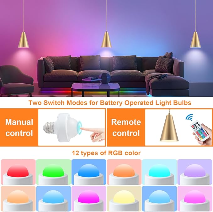 Dijiahua Gold Battery Operated Pendant Lights Kitchen Island 3 Pack with Remote Control,Wireless Rechargeable 12 Color Temperatures Lamp Fixtures with Brass Metal Shade, Modern Hanging Lighting