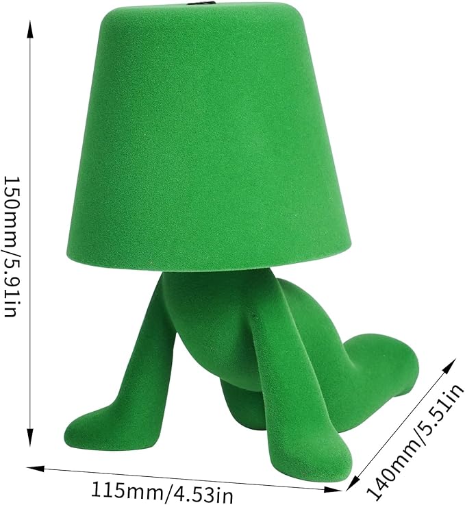 Bedside Touch Control Table Lamp, Golden Decor Thinker Statue LED Table Lamp With USB Port, 3 Way Dimmable Modern Night Light Nightstand Lamp For Home Living Room Office Shelf Decor (light green-B)