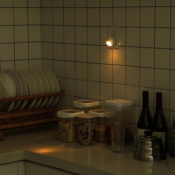 DEWENWILS Plug in Night Lights into Wall, Dusk to Dawn Sensor, 360° Rotating LED Nightlights for Kids, Adults, Bedroom, Hallway, Bathroom, Stairways, Warm Light, UL Listed, 4 Pack