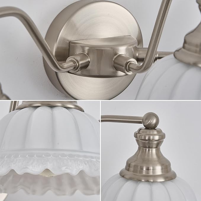 XIEDUN Brushed Nicke 3 Light Vanity Light Bathroom Vanity Light Fixture