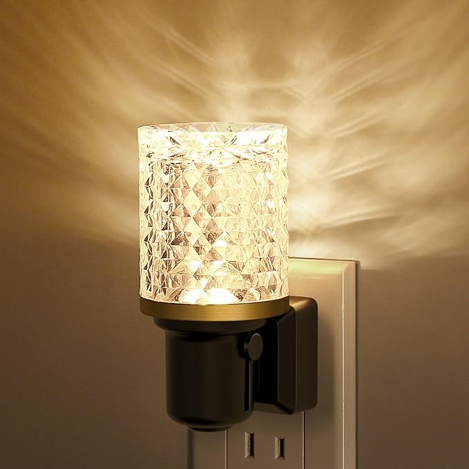 JandCase LED Night Light, Dimmable Night Lights Plug into Wall, Modern Nightlight with Auto On Off Light Sensor, 3000K Soft White Night Light 0-100LM Brightness for Bathroom Hallway Bedroom Decor