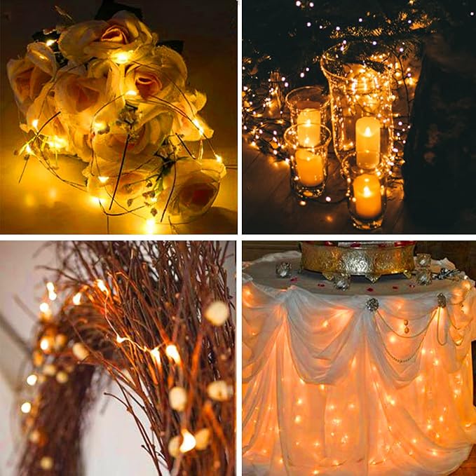Yiaht 12 Pack Fairy Lights Battery Operated String Lights 7 Feet 20 Led Waterproof Christmas Lights Silver Wire Firefly Starry Moon Lights for Bedroom DIY Party Wedding Patio Christmas
