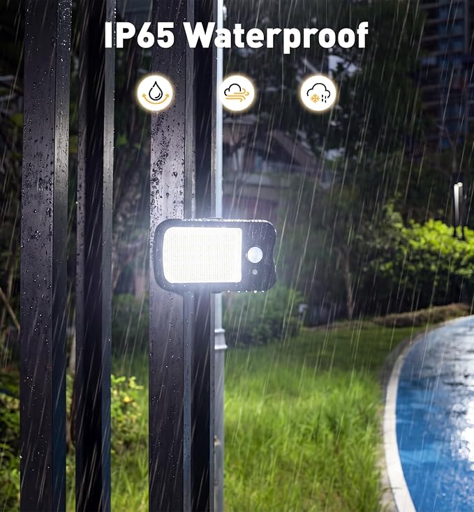 2 Pack Clip On Solar Lights Outdoor, 60 LED 500LM Motion Sensor Clamp Light