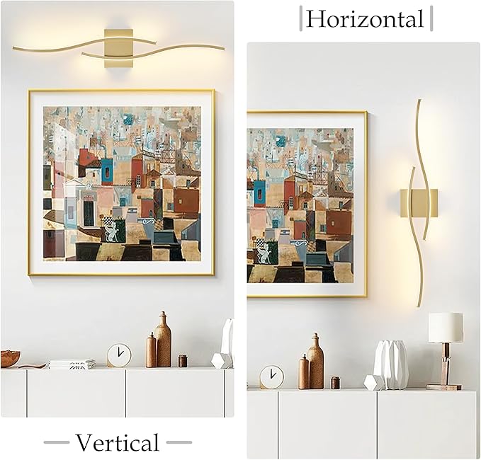 KARTOOSH 2 Pack Bathroom Vanity Lights Fixtures Over Mirror Hardwired Gold Light Fixture Wall Lights 3CCT Dimmable LED Bathroom Light Fixtures 31.5 Inch Modern Wall Sconce Picture Lights for Wall