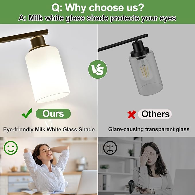 MOKATNG 4-Light Bathroom Light Fixtures, Vanity Light with Milky White Shades, Oil-Rubbed Bronze Bathroom Light Fixtures Over Mirror, Modern Bathroom Wall Lamp for Mirror Living Room Cabinet Bedroom