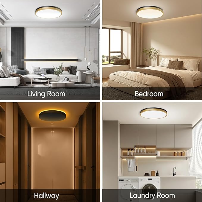 Lightania 18 Inch Flush Mount Ceiling Light with Remote Control & Night Light, 5CCT Dimmable Ceiling Light Fixture, 43W 4300LM 2700K-6500K Adjustable LED Ceiling Lights for Bedroom Kitchen Living Room