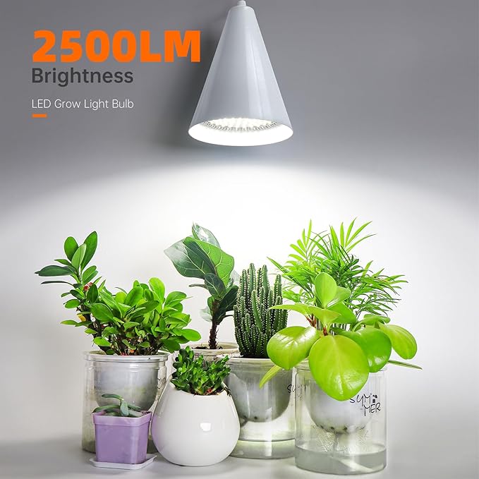 Bstrip Hanging Grow Lights for Indoor Plants-25W Full Spectrum 5000K Plant Light with 4H/9H/14H Timer& 16.4FT Power Cord for Indoor Growing, Ideal for Large Tall Plant, Garden and Flowers Greenhouse