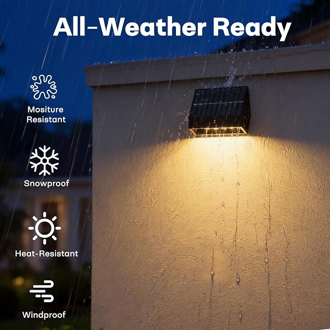 ZCXLIGHT Solar Fence Lights Outdoor with Remote, 12Modes &12PACK Solar Wall Lights, Ultra Bright & IP65 Waterproof Security Lamp for Garden, Deck, Patio, Yard, Pathway, Stairs Decoration