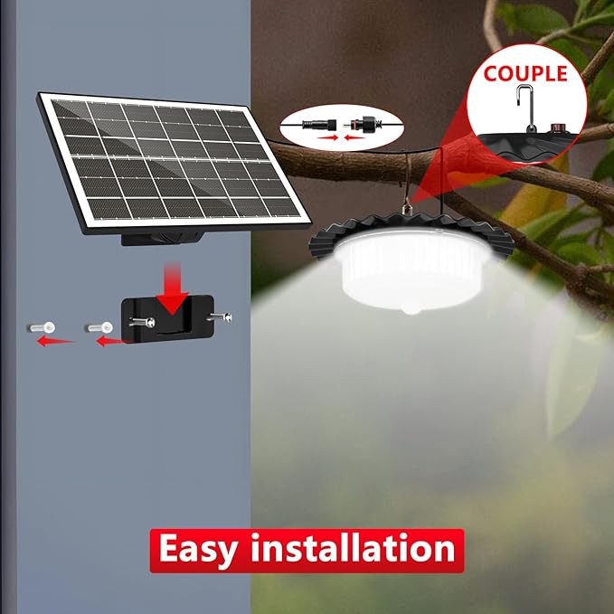 Otovoda Solar Shed Light Indoor Outdoor, 396LED 360° Lighting Waterproof Solar Powered Pendant Light with Motion Sensor, 5 Modes, Remote & Timer, for Home Shed Chicken Coop Barn Shop Gazebo Garage