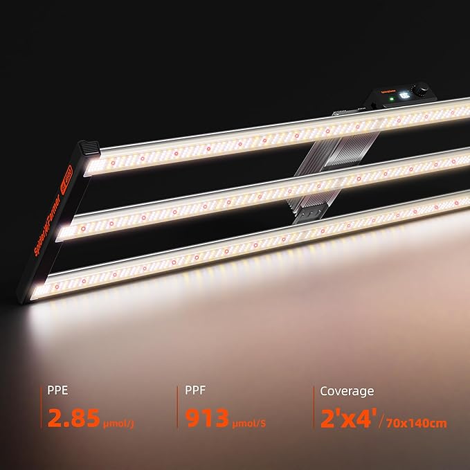 Spider Farmer SE4500 320W LED Grow Lights, Smart App Control, 2X4ft Coverage Full Spectrum Dimmable Bar Style Growing Lamp for Indoor Plants