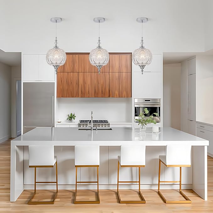 Modern Chrome Pendant Light Fixtures 8.3" Pendant Lighting for Kitchen Island Living Room Bedroom