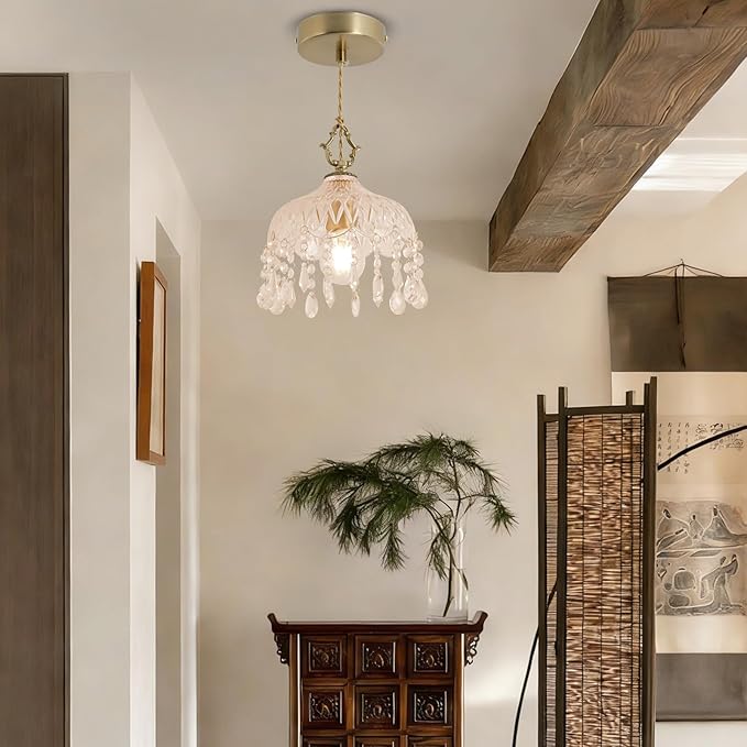 Crystal Mini Chandelier for Dining Room Modern Gold Pendant Lights Kitchen Island Brass Chandelier for Living Room E27 Hanging Lamp for Bathroom Farmhouse Entryway Hallway