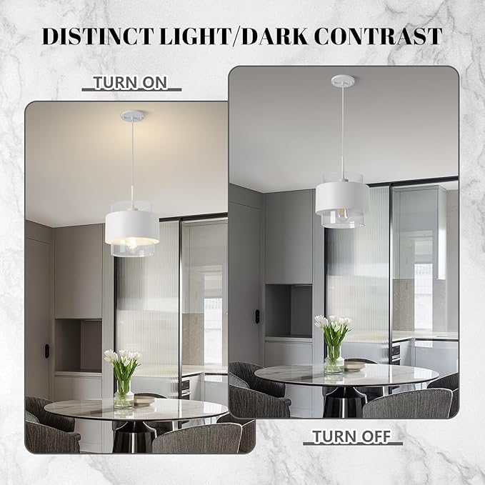 9.8" Pendant Lights Kitchen Island, Industrial Pendant Lighting with Durable Metal Shades, Adjustable Hanging Light Fixtures for Kitchen Island Living Room Hallway