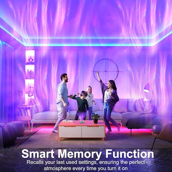 HUMIIEYE Northern Light Projector, Battery Operated Aurora Night Light with Timer Function, 13 Colors Galaxy Lamp Ripple Ceiling Projector Mood Ambient Lighting for Bedroom Adults Kids Room Girl Gift