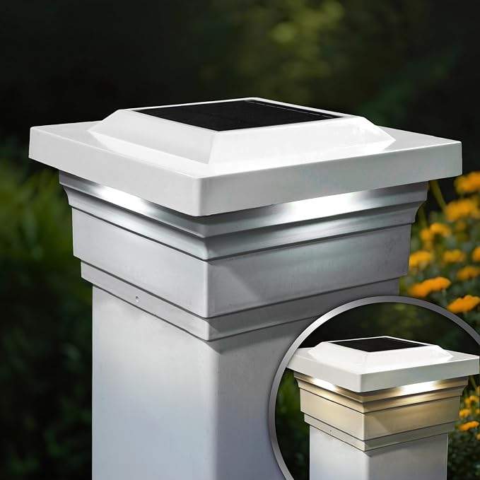 Classy Caps Regal Solar Post Cap (White, 5"x5")