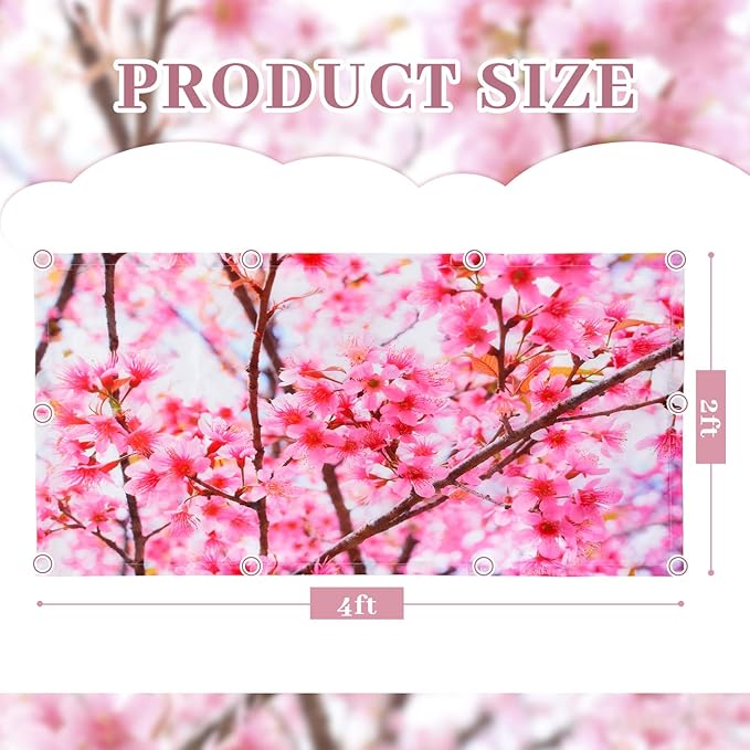 Hortsun 6 Pcs Magnetic Fluorescent Light Covers, 4 x 2 Feet Magnetic Classroom Light Covers for Fluorescent Shade, Drop Ceiling Lighting, School Office Classroom Decor(Cherry Blossom)