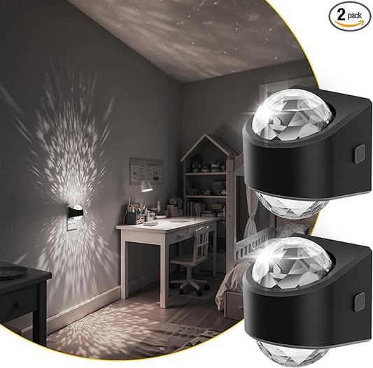 L LOHAS LED Night Lights Plug into Wall 2 Pack,Night Light for Kids with Dusk to Dawn Sensor,5000K Daylight White Projector Light for Kids Playroom Home Theater Party