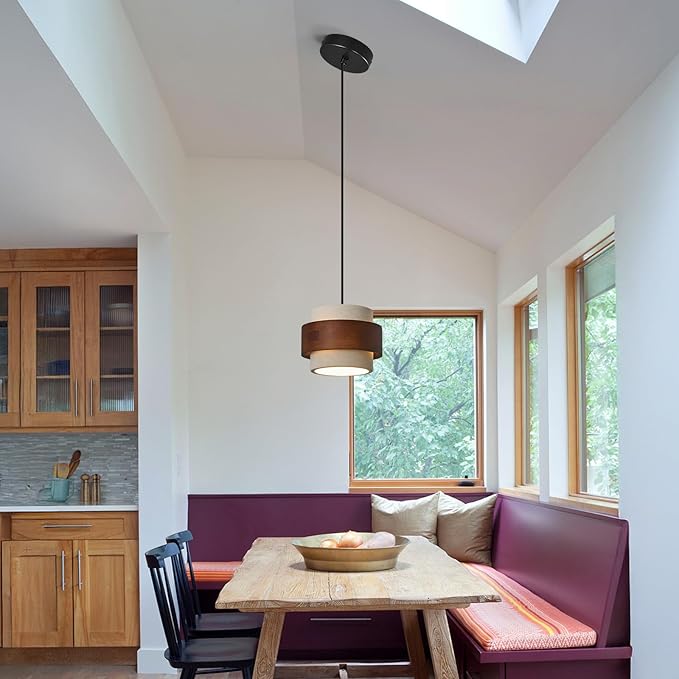 Modern Cement Pendant Light Fixture,Concrete Pendant Lights with Wood Accent,Vintage Farmhouse Chandelier for Kitchen Island Dining Room Living Room Bedroom Restaurant Cafe(White 3-Pack)